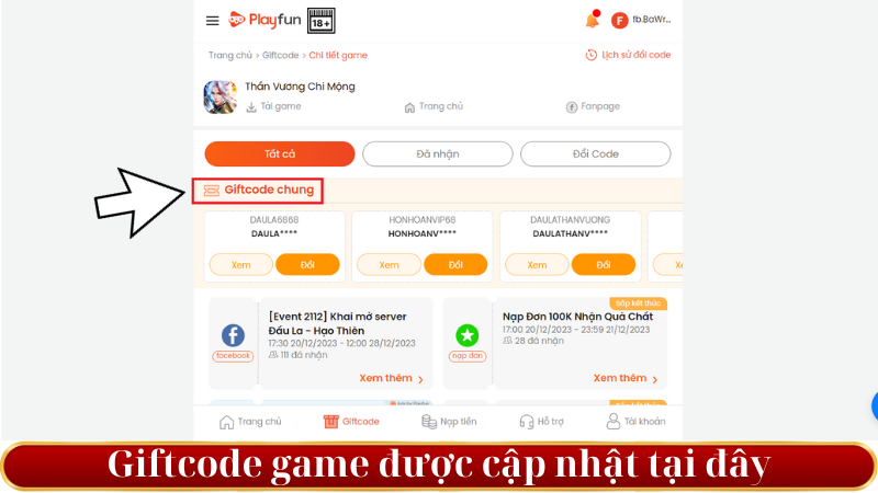 Tổng hợp Code Thần Vương Chi Mộng