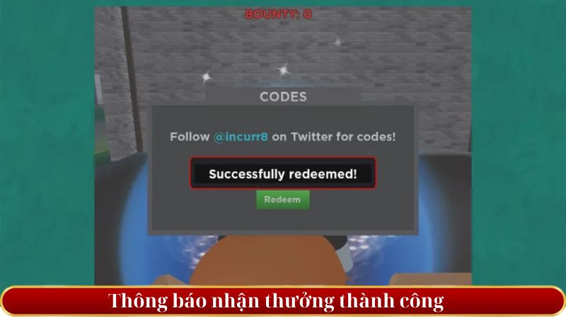 thông báo nhập code Project New World thành công