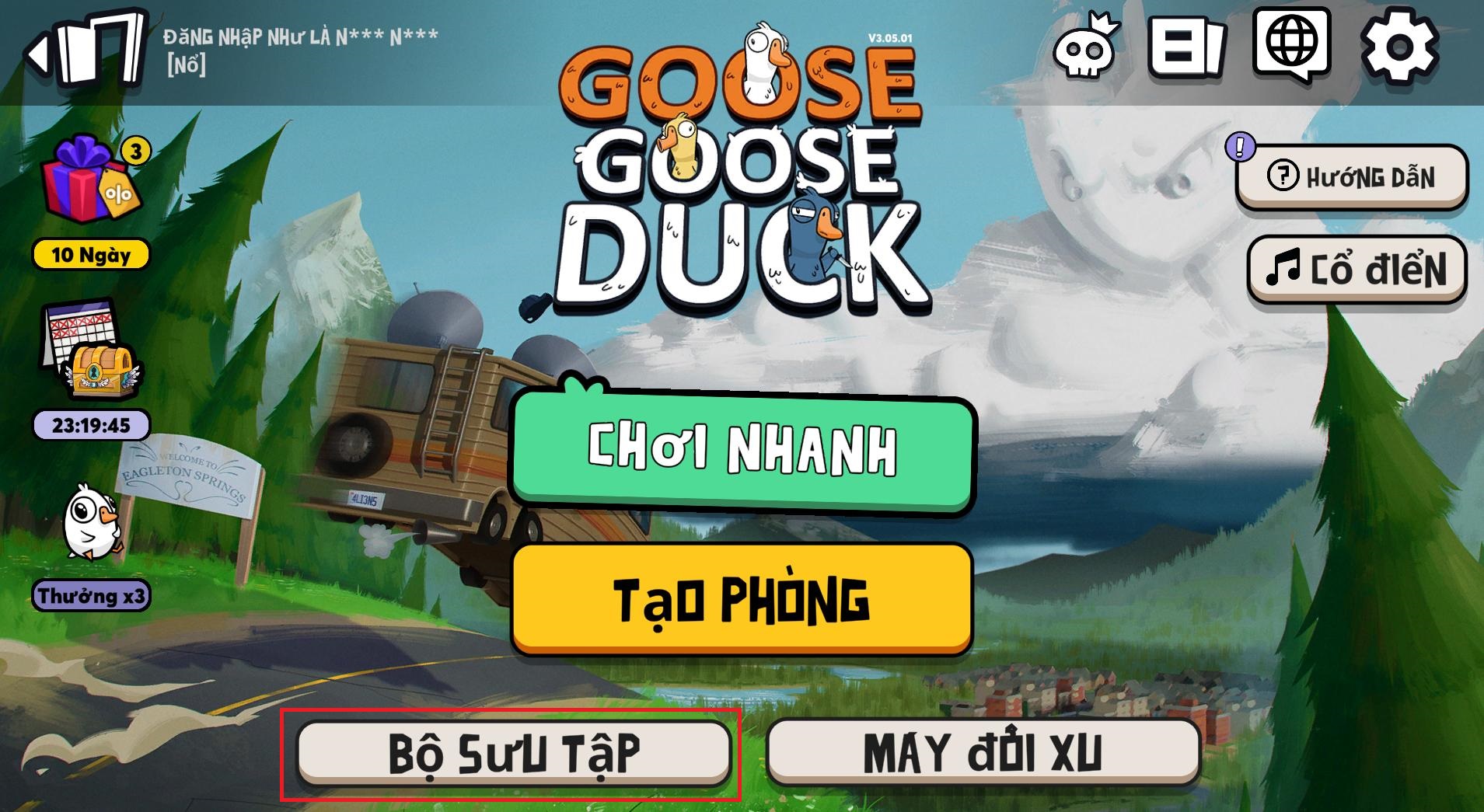 Các bước nhập Code Goose Goose Duck2