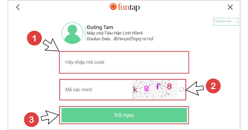 Các bước nhập Code Đấu La Đại Lục4