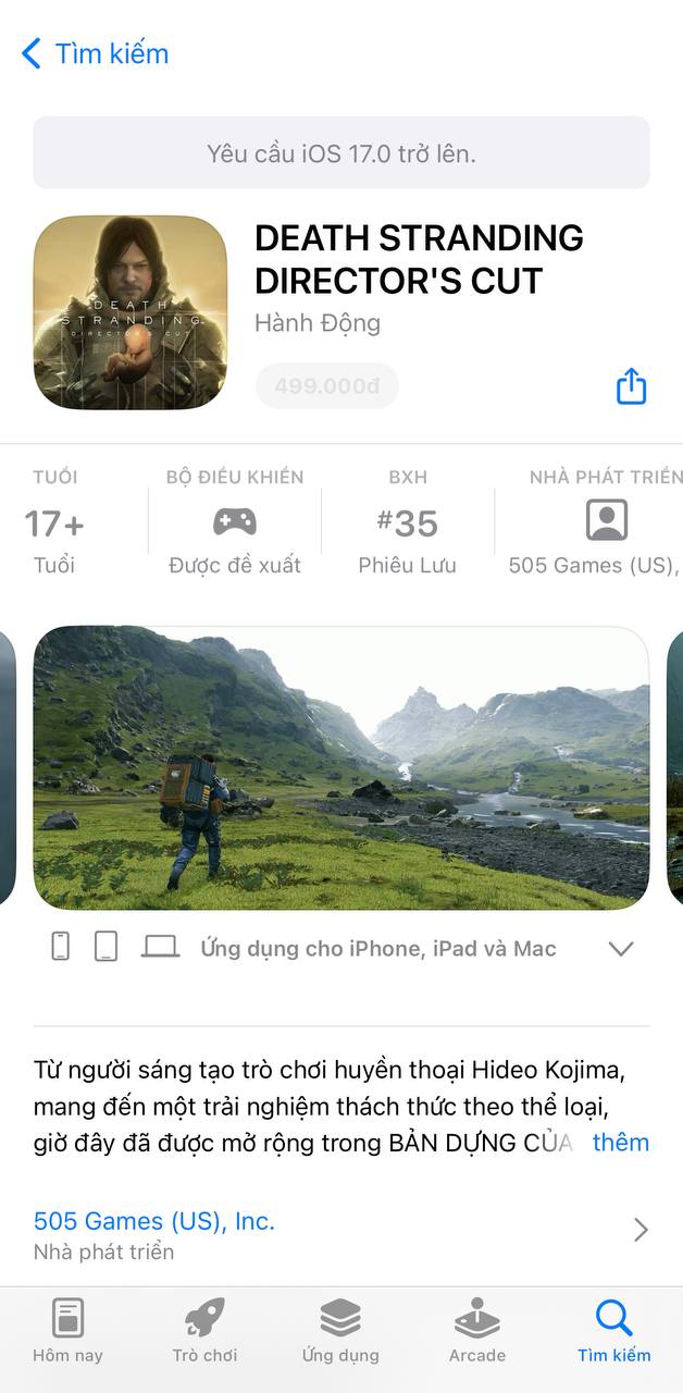 Death Stranding tren appstore