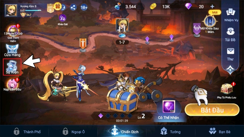 Các bước nhập Code Mobile Legends Adventure1